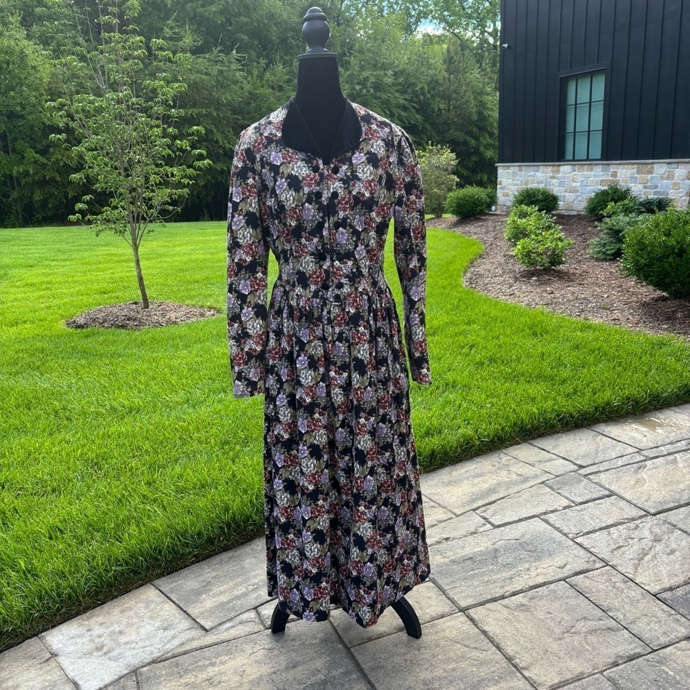 Vintage Laura Ashley Velvet Collar Corduroy dress